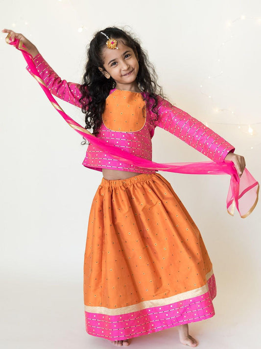 Orange Sada Bahar Lehnga