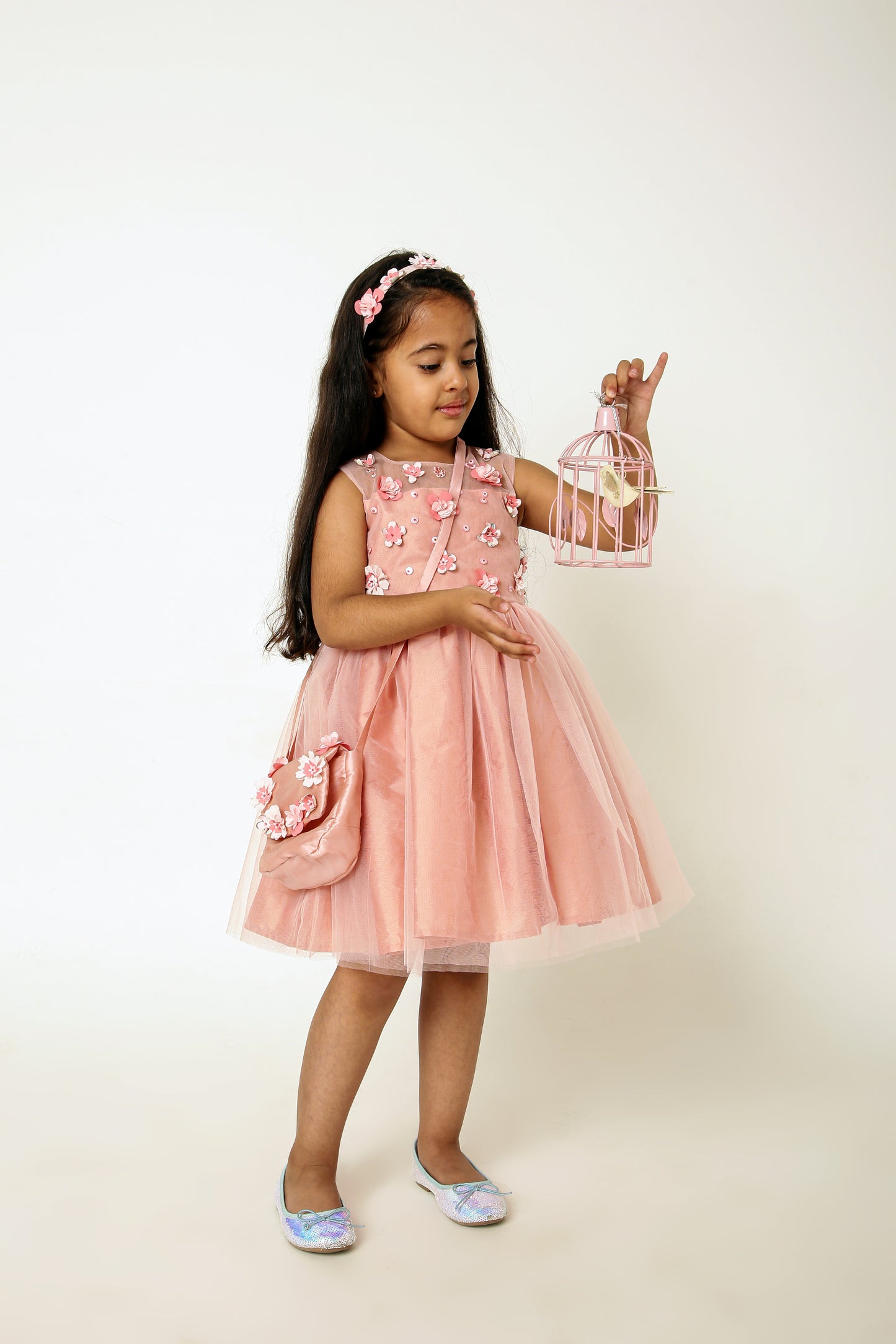 Peach Refresh 3D Flower Dress