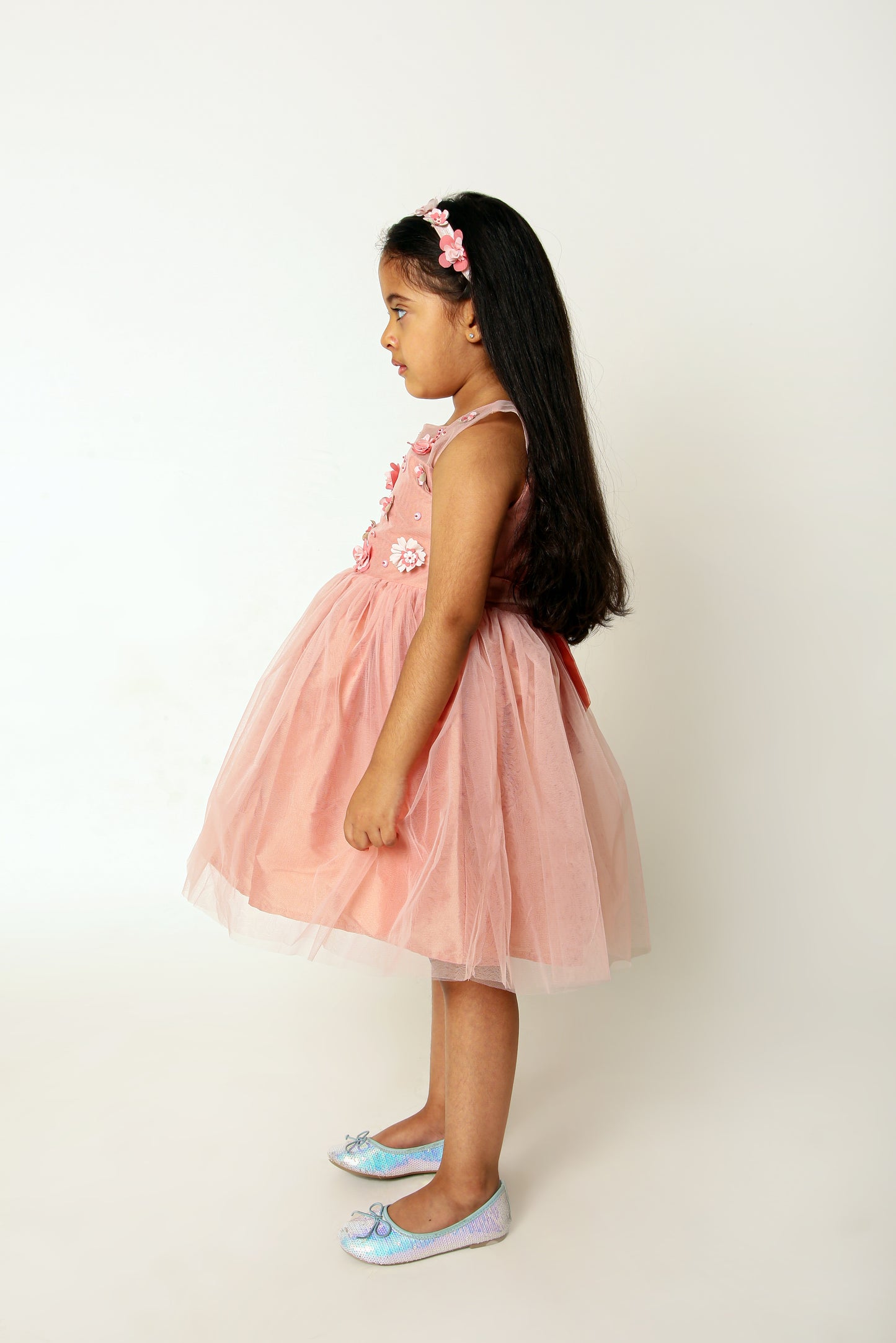 Peach Refresh 3D Flower Dress