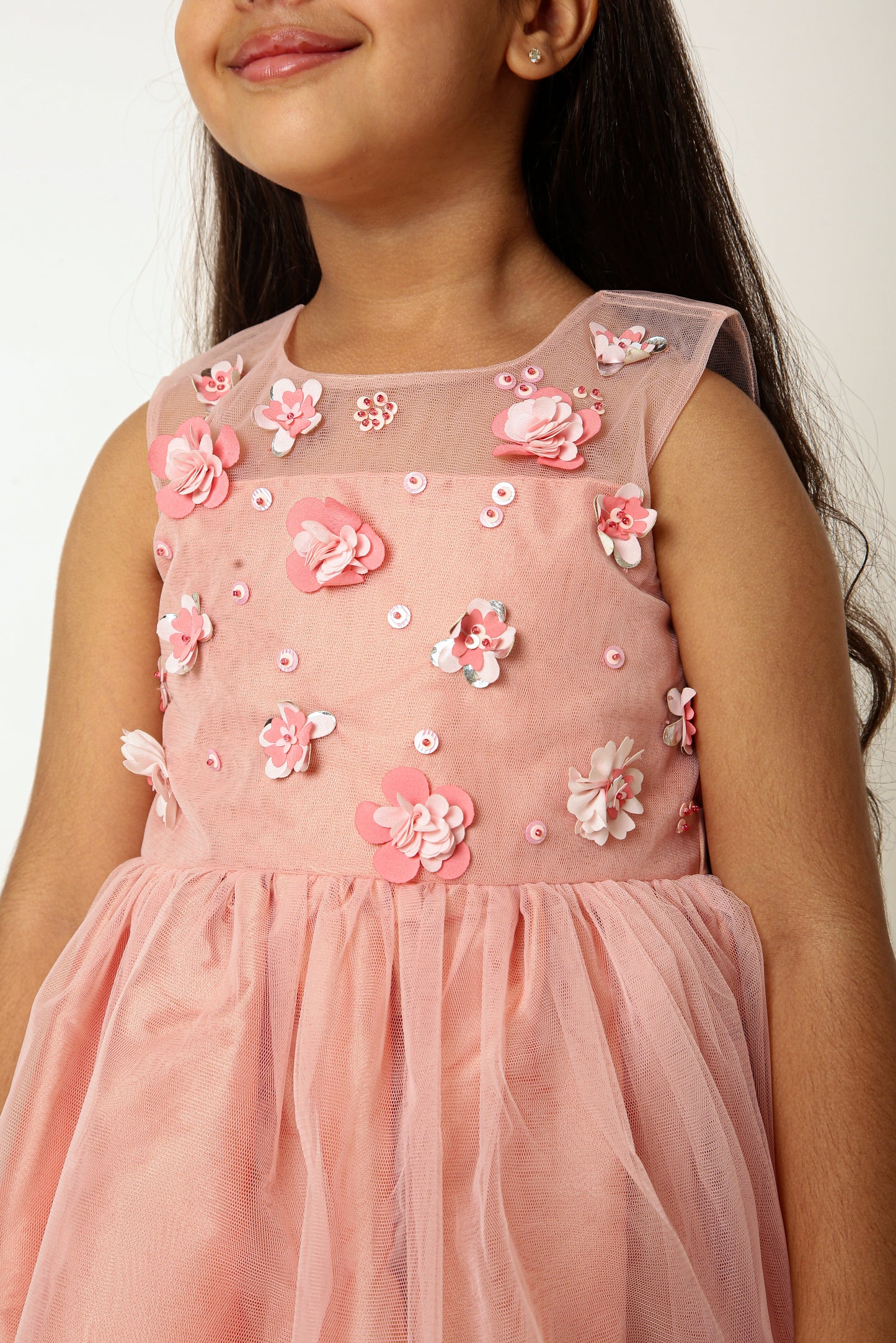 Peach Refresh 3D Flower Dress