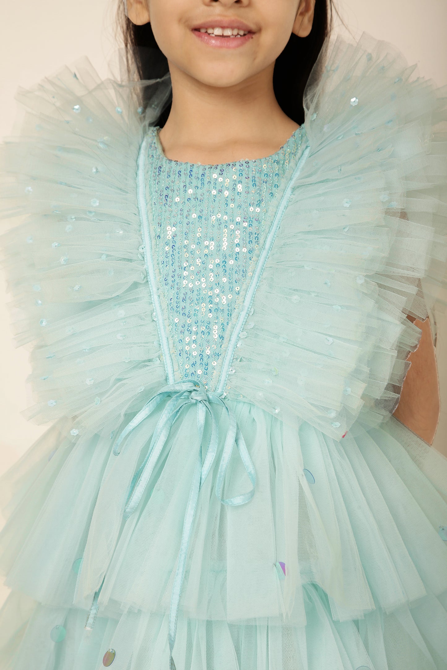 Aqua Sequin Regalia gown