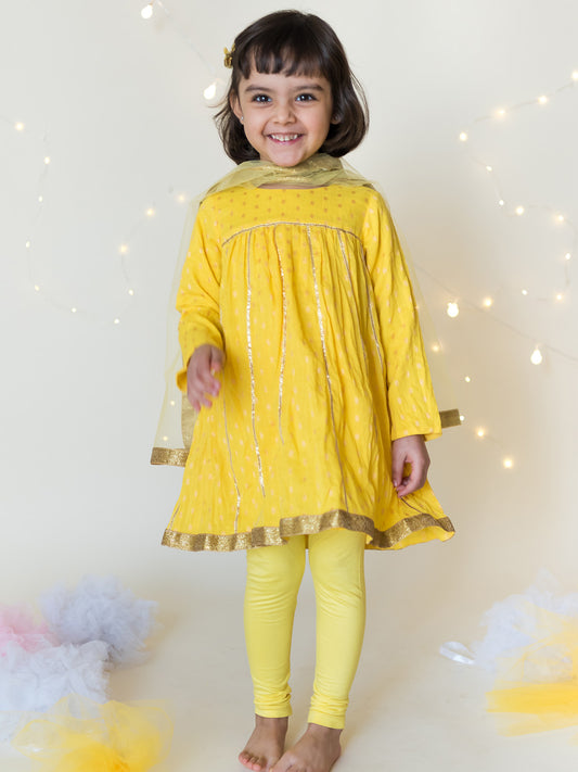 Yellow Gota Doriya Kurta