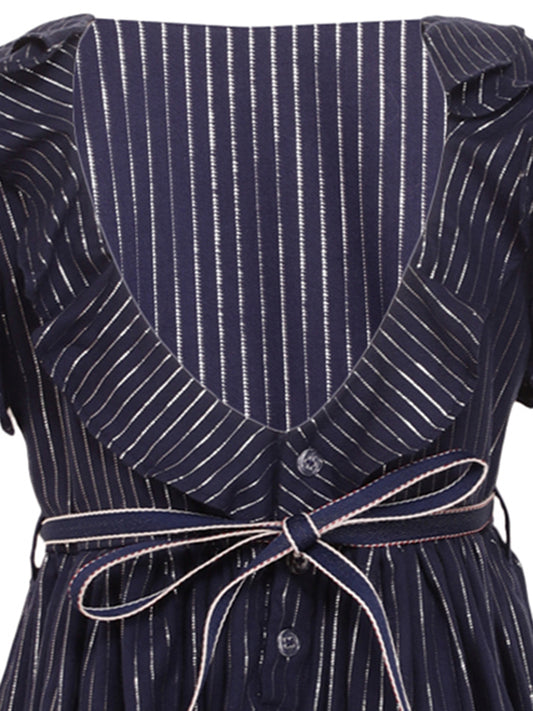 Navy Flutter Dress