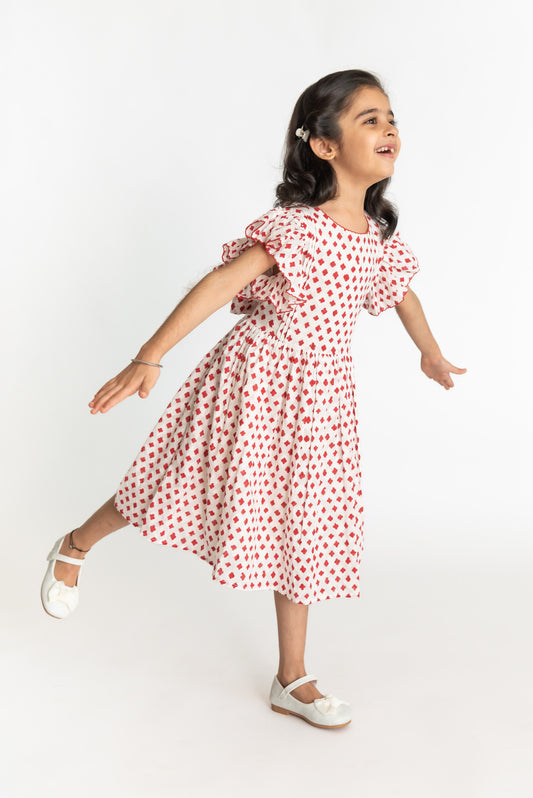 Red wave dress