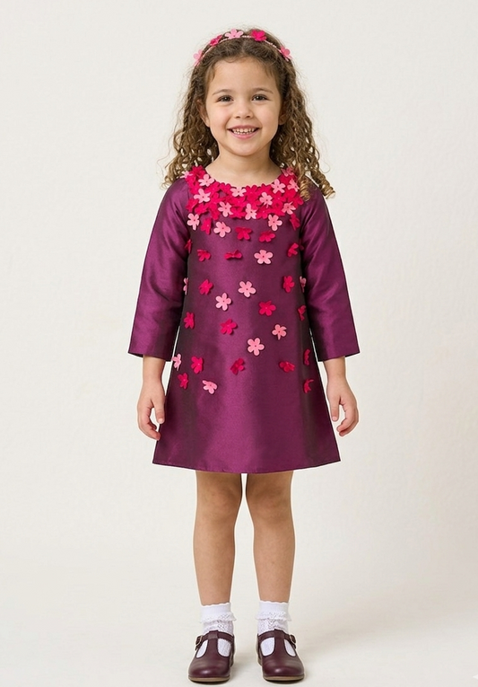 Prune Fall Full Of Flower Dress