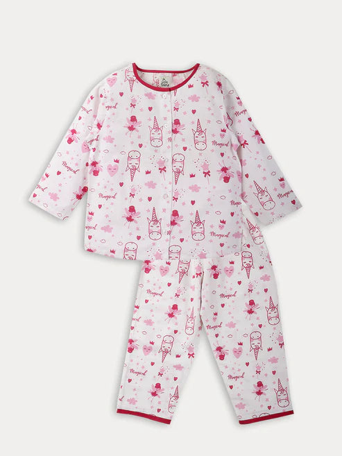 MAGICAL UNICORN NIGHTSUIT (PINK-WHITE)
