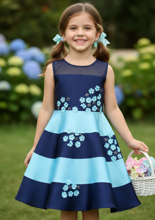 Blue Hibiscus Dress