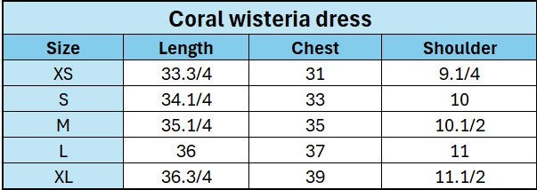 Coral wisteria linen dress