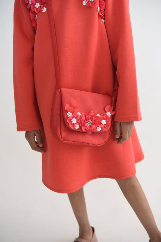 Deep Coral Pearl Sling bag