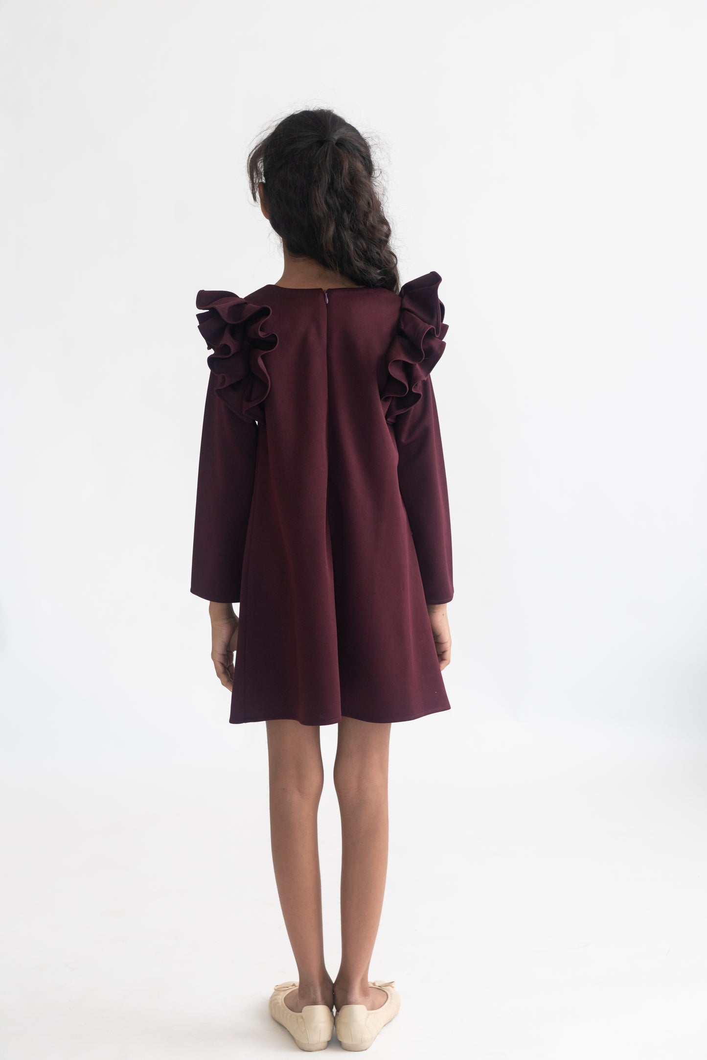 Prune Ruffle Wildflower Dress