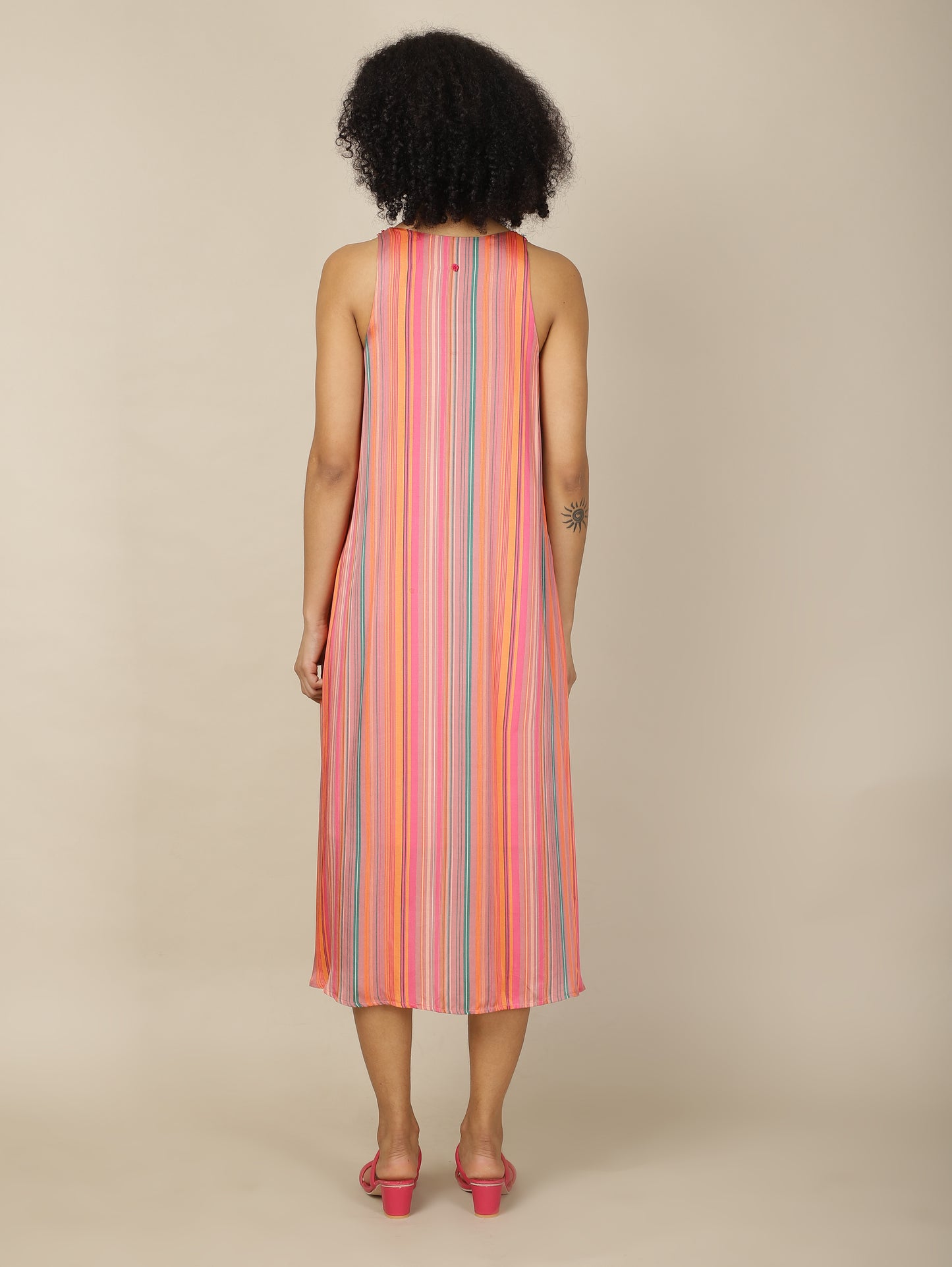 Striped petal pop dress