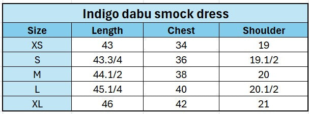 Indigo Dabu Smock Dress