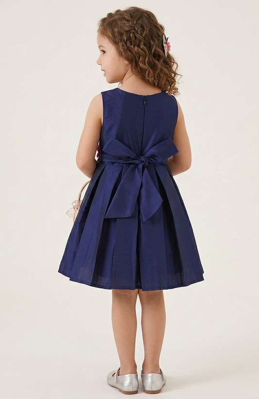 Navy Ruby 3D Flower Dress