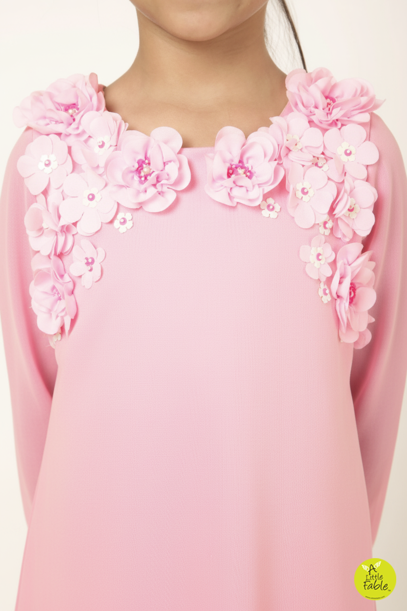 Pink Pearl Full Sleeves Dress