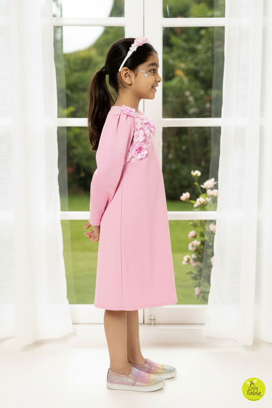 Pink Pearl Full Sleeves Dress