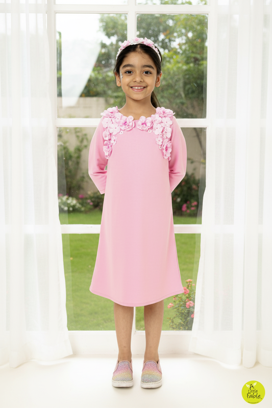 Pink Pearl Full Sleeves Dress