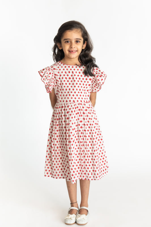 Red wave dress