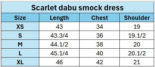 Scarlet dabu smock dress