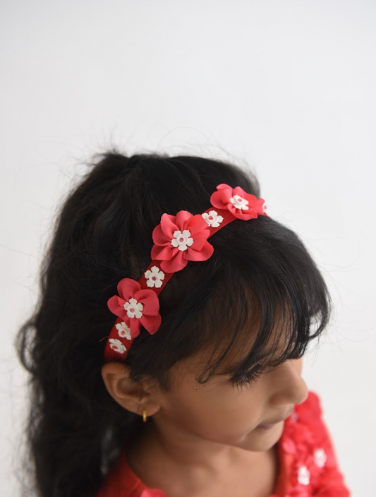 Deep Coral Pearl Headband