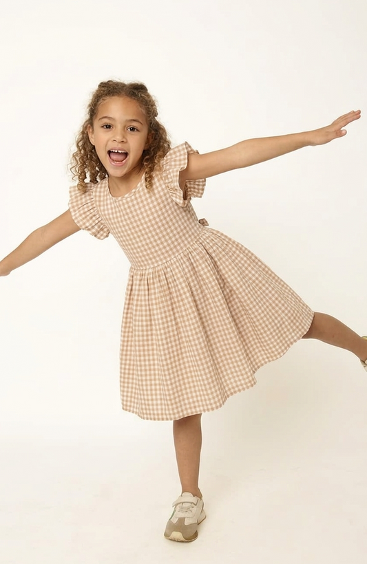 Taupe Flutter Dress