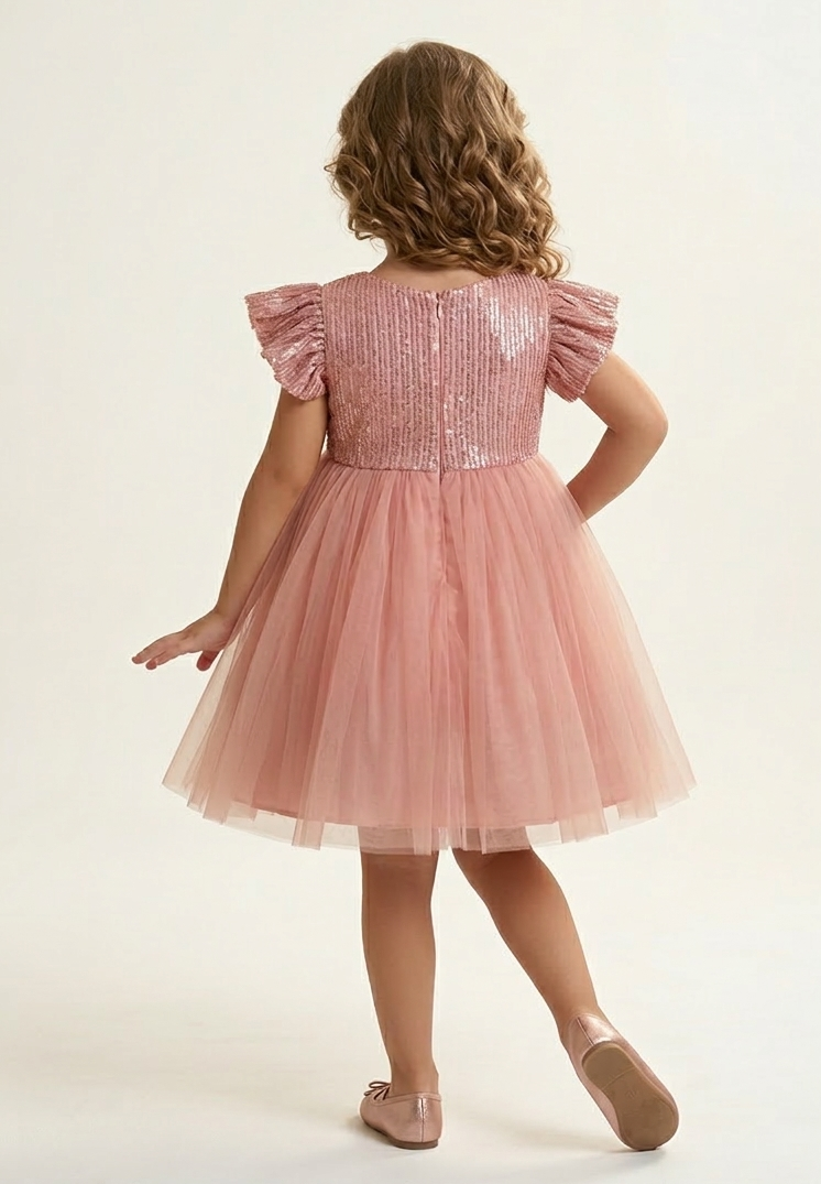 Twinkle Peach Bow Dress