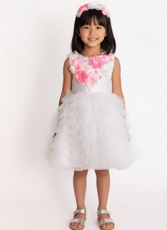 White Provence Cascade Dress