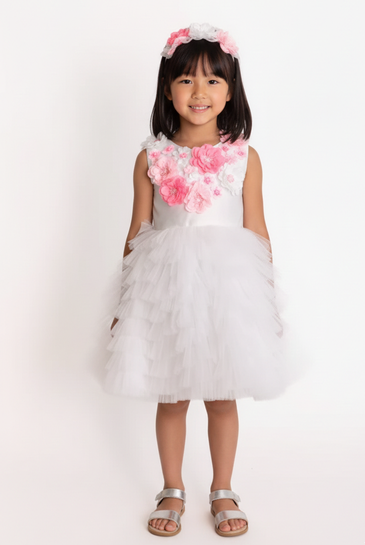 White Provence Cascade Dress