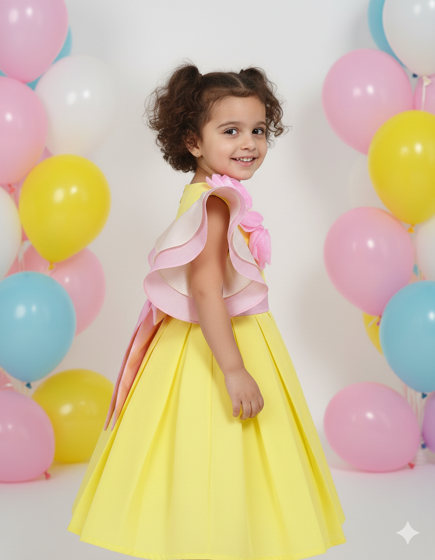 Yellow Rose Flare Dress