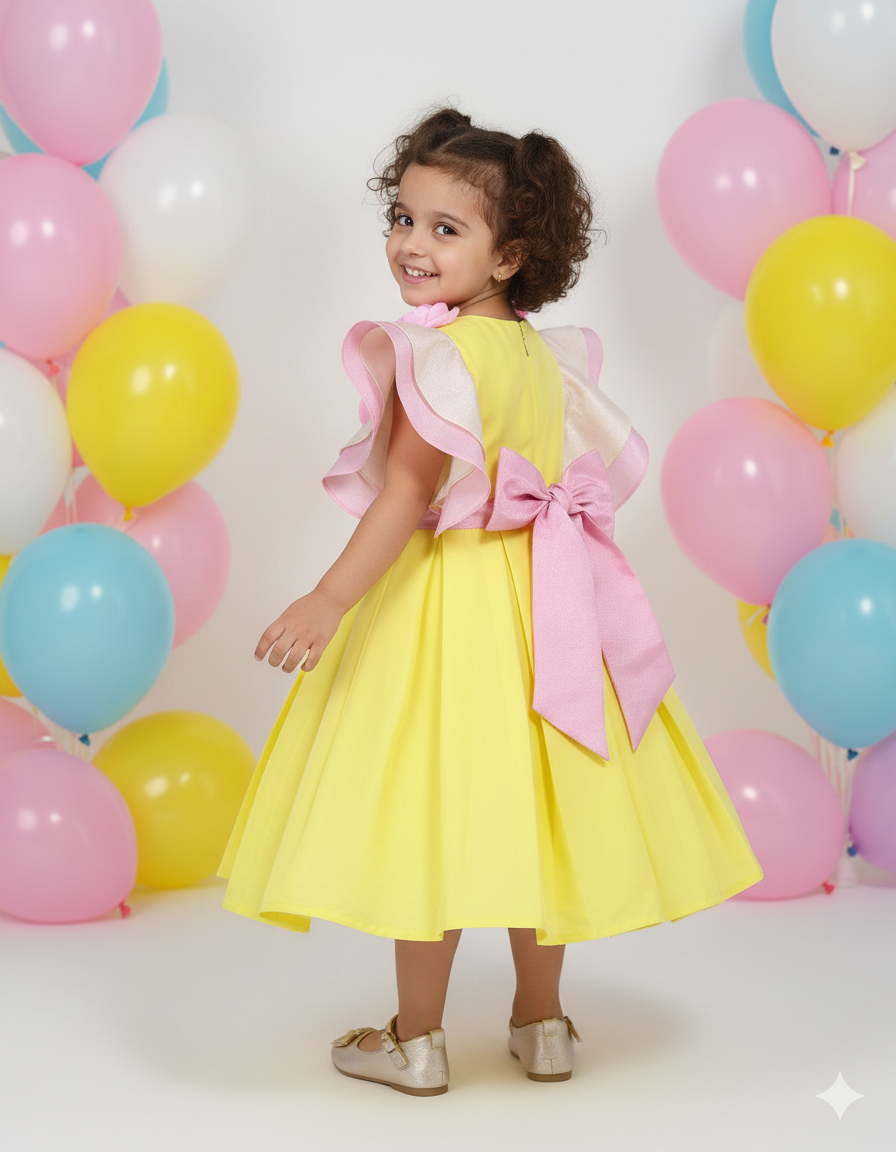 Yellow Rose Flare Dress