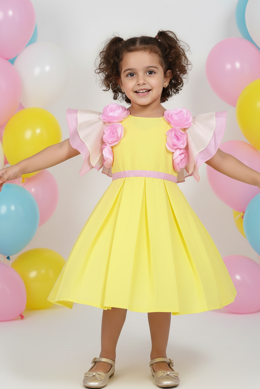 Yellow Rose Flare Dress