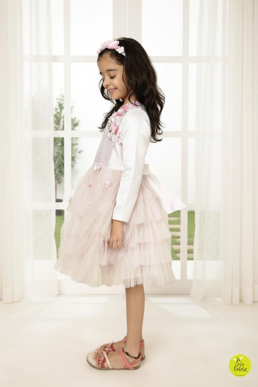 White Morning Glory Dress Full Sleeves