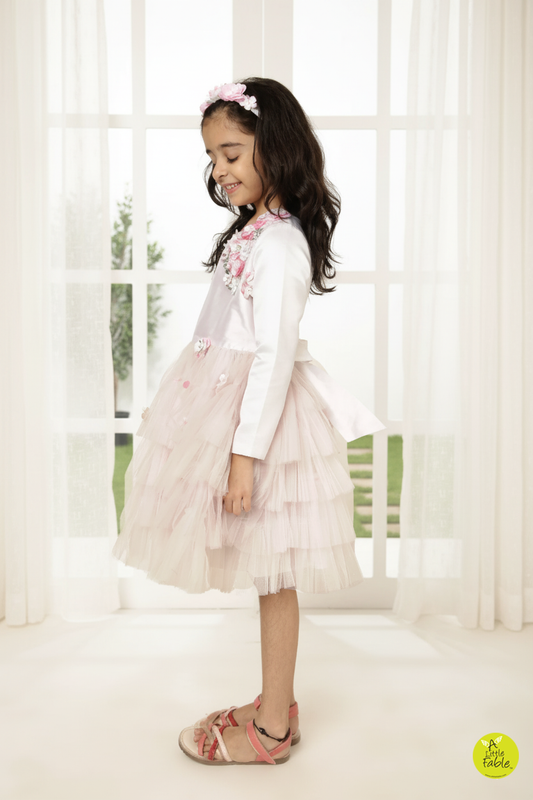 White Morning Glory Dress Full Sleeves
