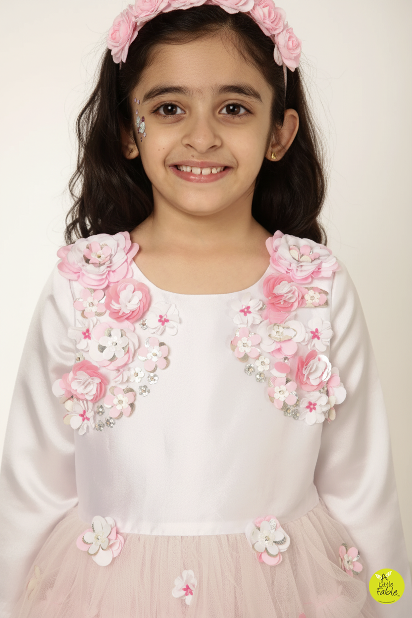 White Morning Glory Dress Full Sleeves
