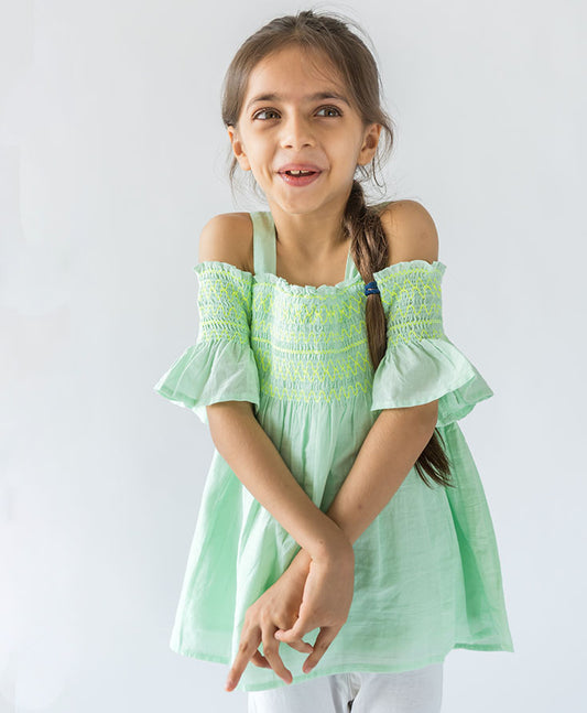 Mint Smock Top