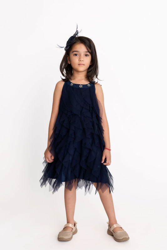 Navy Waterfall Dress