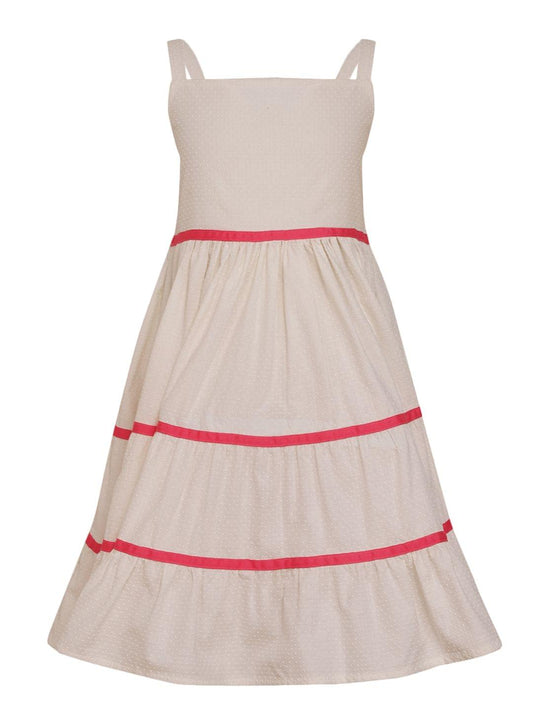 White Dot Tier Dress