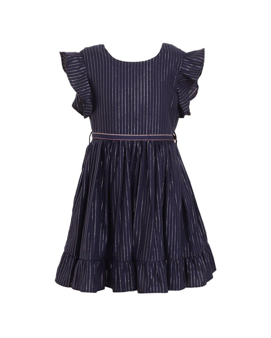 Navy Flutter Dress