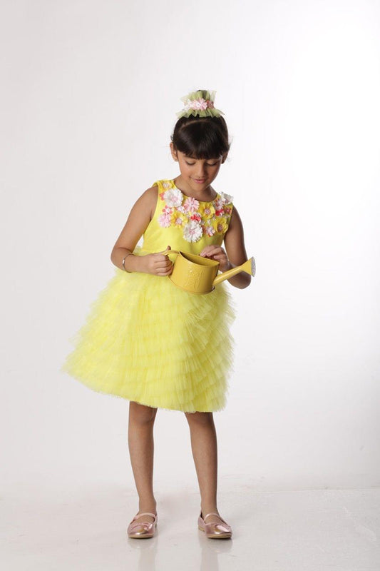 Yellow Provence Cascade Dress